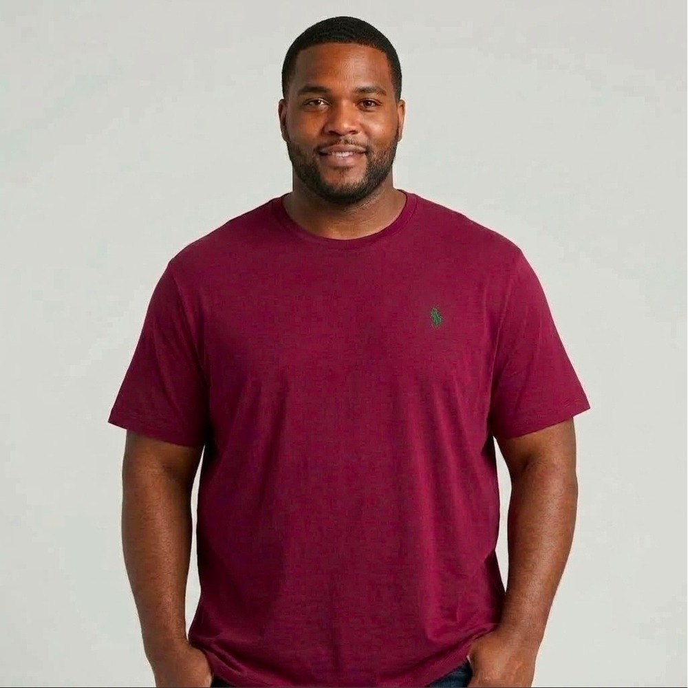 Polo Ralph Lauren Mens T-Shirt 2XB Burgundy Short Sleeve Crewneck Tee Shirt New